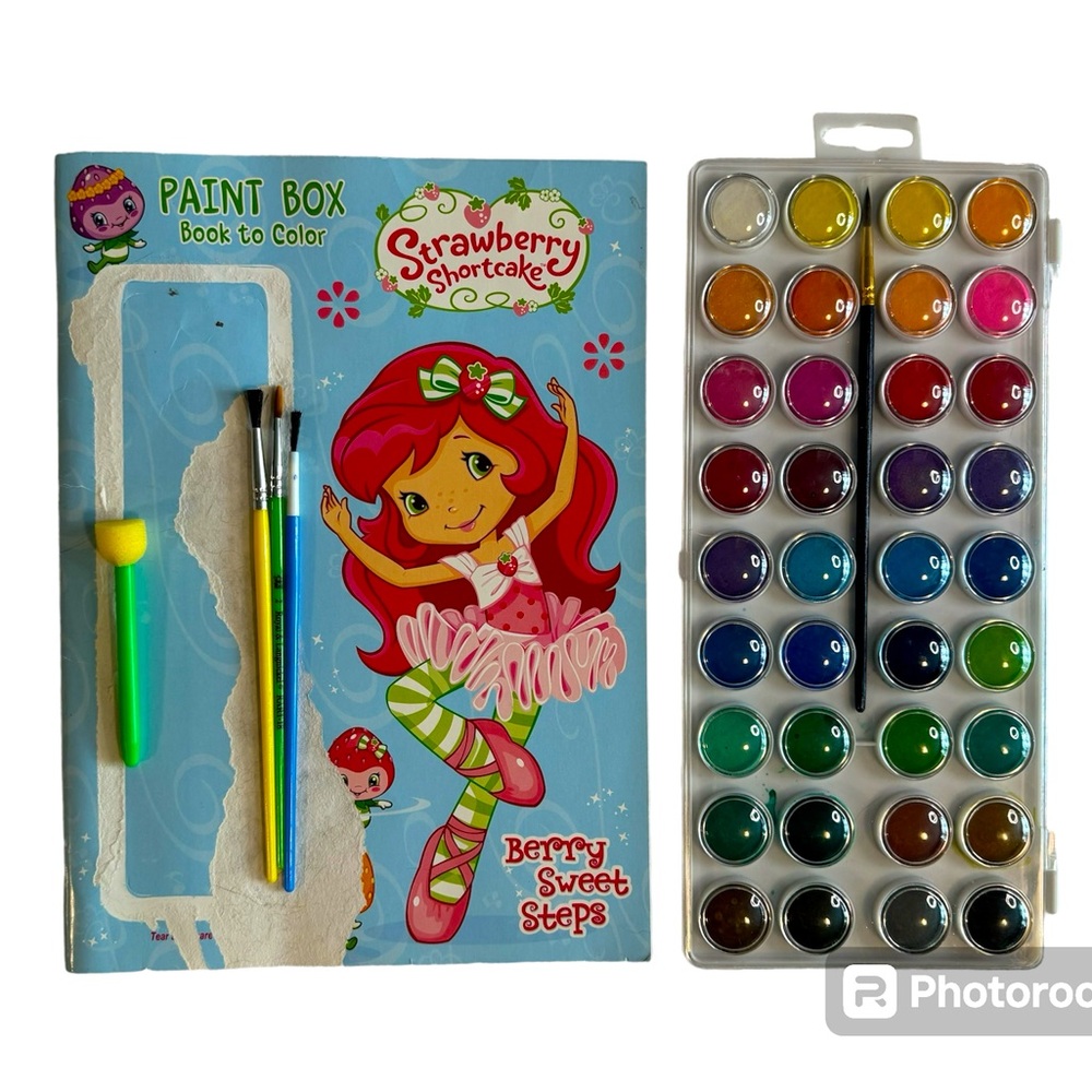 Strawberry Shortcake watercolor book with 36 paints & 5 paintbrushes